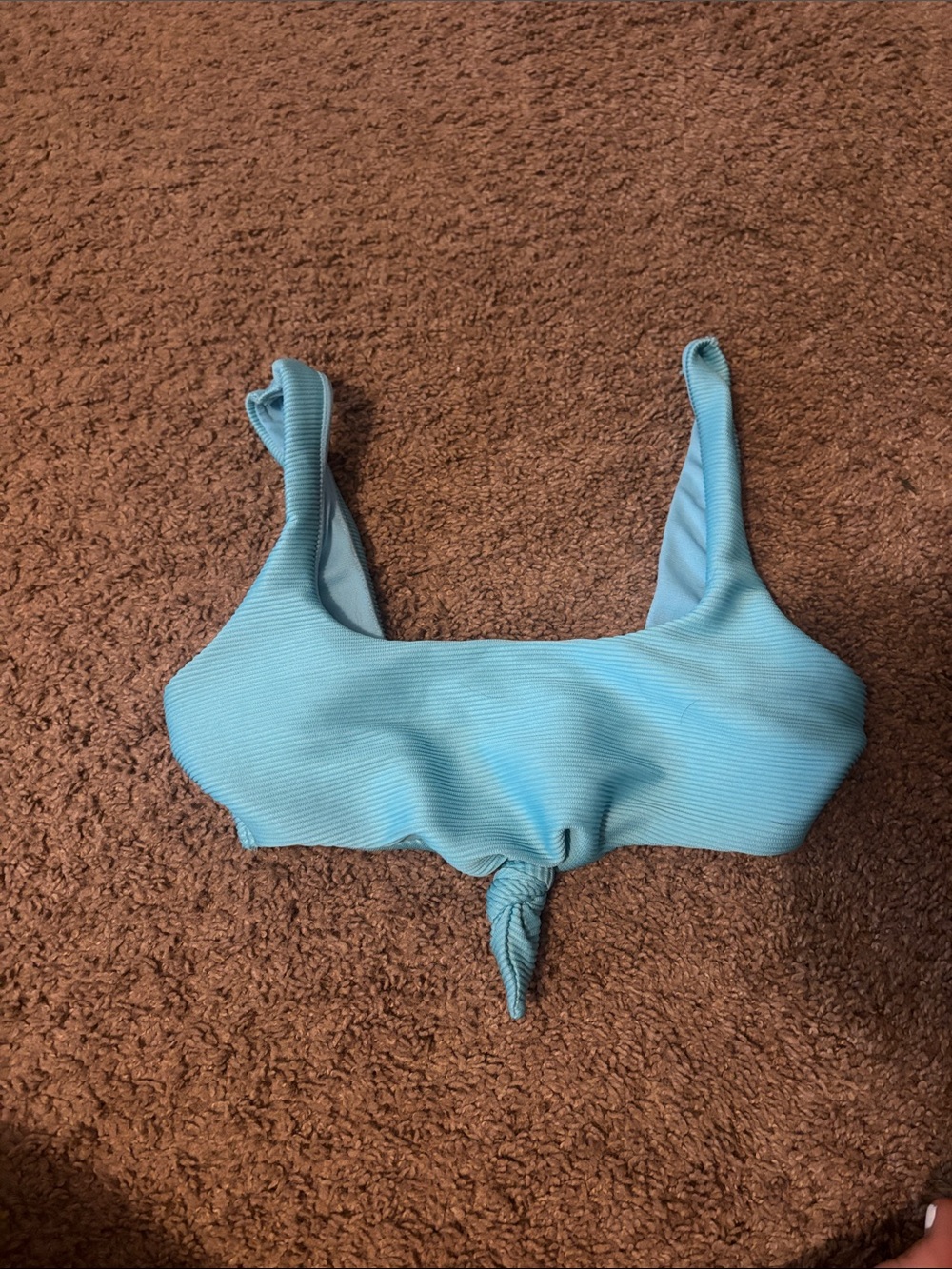 Light Blue Knot-Front Bikini Top - Women Swim